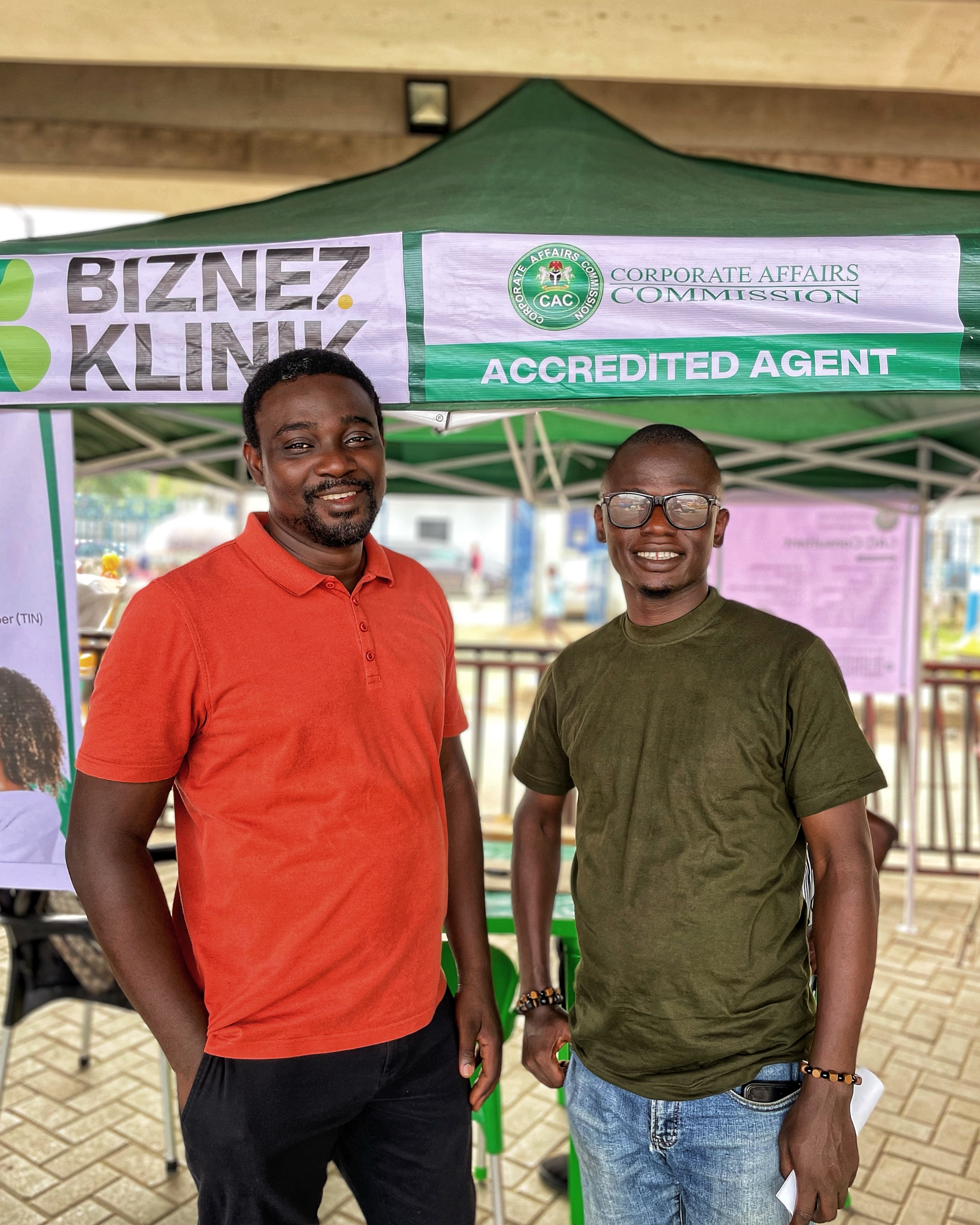 Muyiwa and Julius at the first Biznez Klinik stand